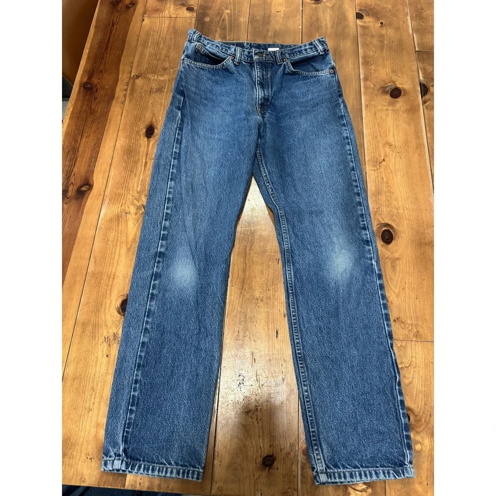 VTG 90'S Levi's 505  Jeans Men's W32 L32 Blue Denim orange TAB